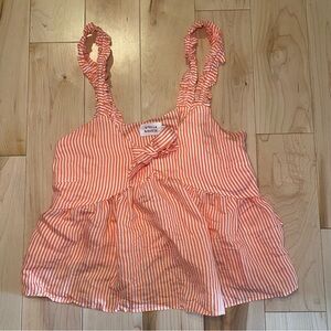 Vibrant Orange Striped Blouse